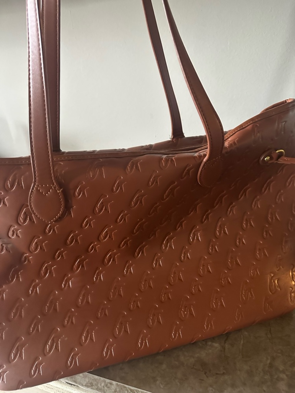 Glamaholic Monogram Glam Tote Bag in Brown